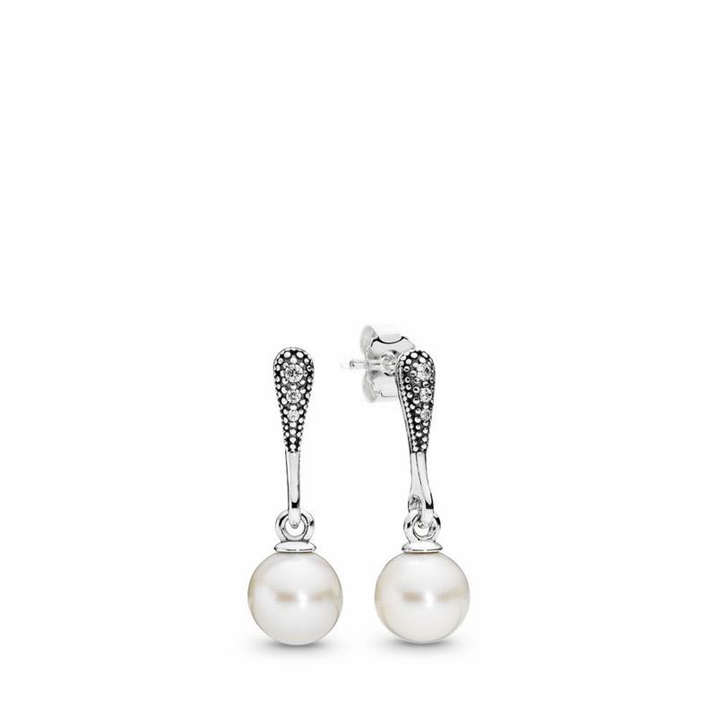 Pandora Elegant Beauty Drop Earrings Silver Egypt AH6185072